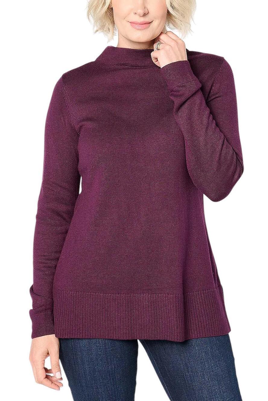 Joan Rivers Women's Builders Funnel Neck Long Slv Sweater Merlot - Regular - Picture 1 of 1